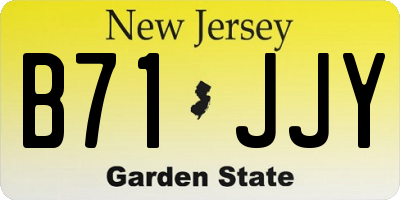 NJ license plate B71JJY