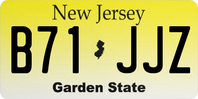 NJ license plate B71JJZ