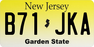 NJ license plate B71JKA