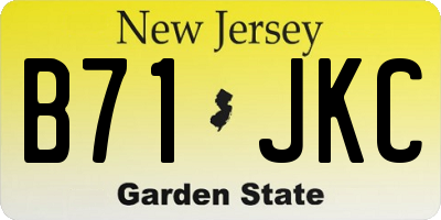 NJ license plate B71JKC