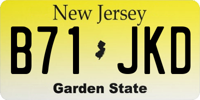 NJ license plate B71JKD