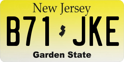 NJ license plate B71JKE