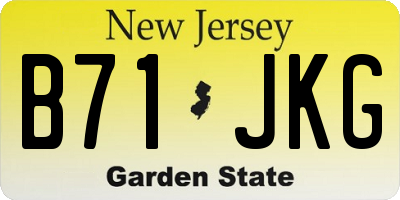 NJ license plate B71JKG