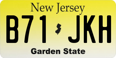 NJ license plate B71JKH