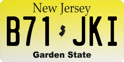 NJ license plate B71JKI