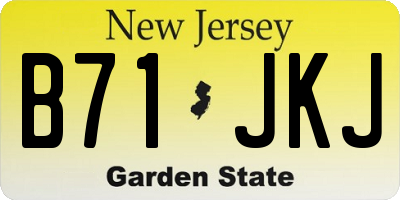 NJ license plate B71JKJ