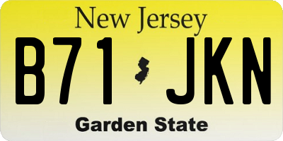 NJ license plate B71JKN