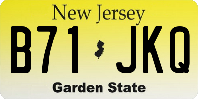 NJ license plate B71JKQ