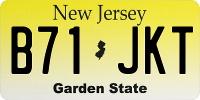 NJ license plate B71JKT
