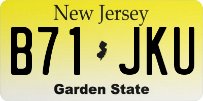 NJ license plate B71JKU