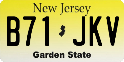 NJ license plate B71JKV