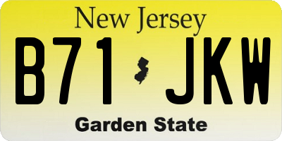 NJ license plate B71JKW