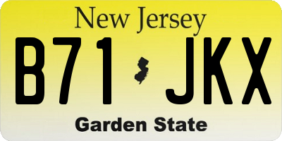 NJ license plate B71JKX