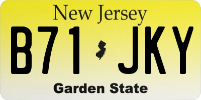 NJ license plate B71JKY