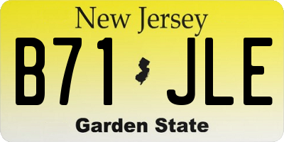 NJ license plate B71JLE