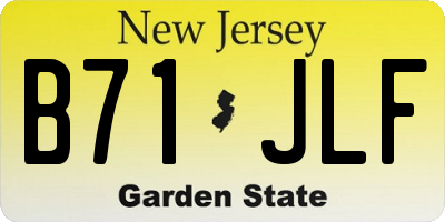 NJ license plate B71JLF