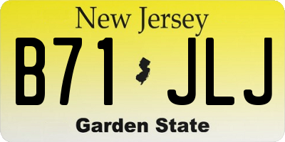 NJ license plate B71JLJ