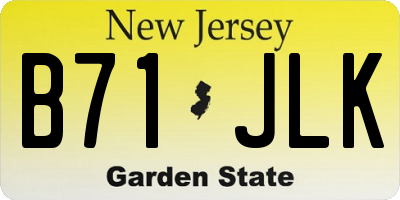 NJ license plate B71JLK