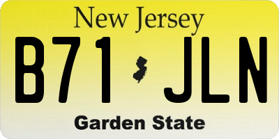 NJ license plate B71JLN