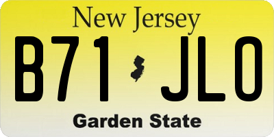 NJ license plate B71JLO