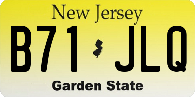 NJ license plate B71JLQ
