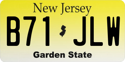 NJ license plate B71JLW
