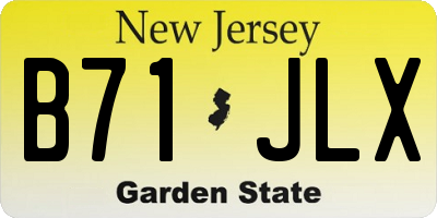 NJ license plate B71JLX