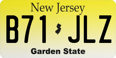 NJ license plate B71JLZ