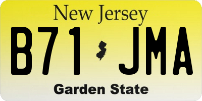 NJ license plate B71JMA