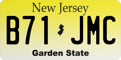 NJ license plate B71JMC