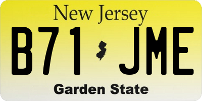 NJ license plate B71JME