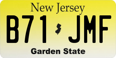 NJ license plate B71JMF