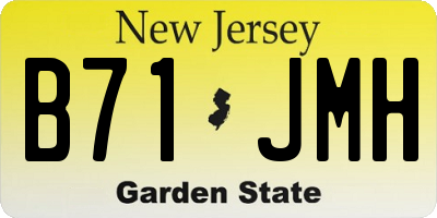 NJ license plate B71JMH
