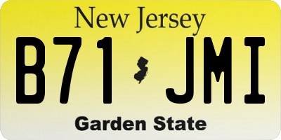 NJ license plate B71JMI