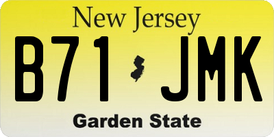 NJ license plate B71JMK