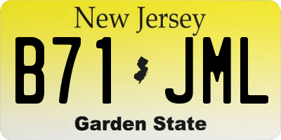 NJ license plate B71JML