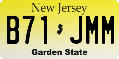 NJ license plate B71JMM