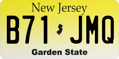 NJ license plate B71JMQ