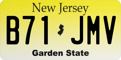 NJ license plate B71JMV