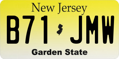 NJ license plate B71JMW