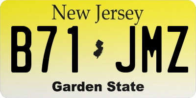 NJ license plate B71JMZ