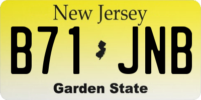 NJ license plate B71JNB