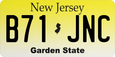 NJ license plate B71JNC