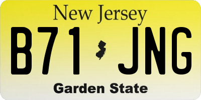 NJ license plate B71JNG