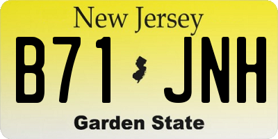 NJ license plate B71JNH