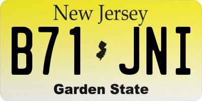 NJ license plate B71JNI