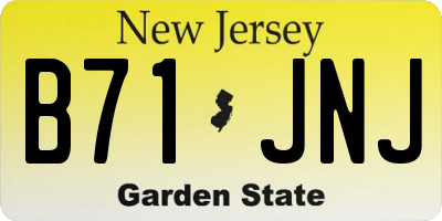 NJ license plate B71JNJ