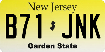 NJ license plate B71JNK