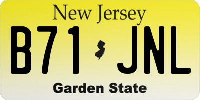NJ license plate B71JNL