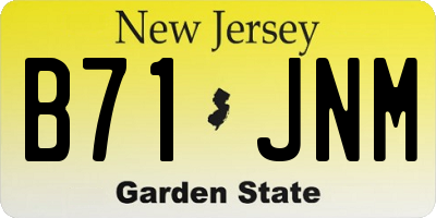 NJ license plate B71JNM